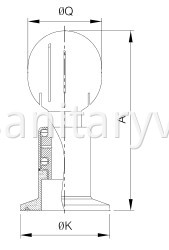 sanitary clamped rotary cleaning ball